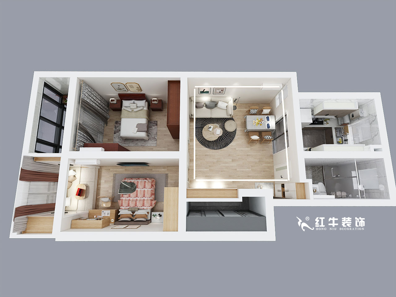 吴波_张公桥2-28-502-89㎡-现代风格_鸟瞰图